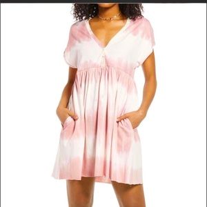 NWOT Bp Pink Tie Dye Babydoll Dress